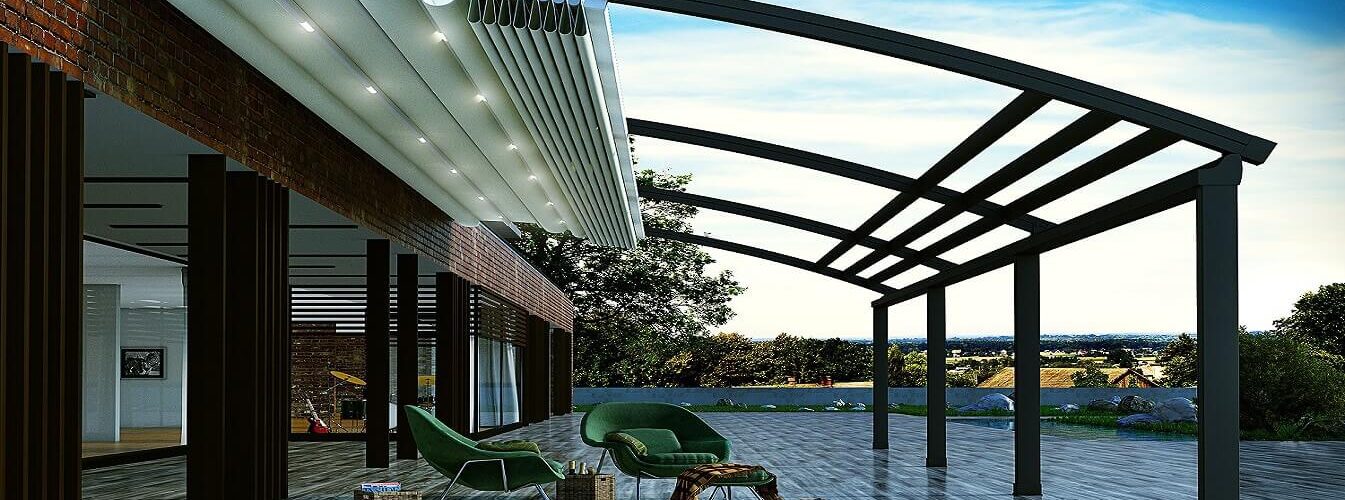 Eğimli pergola tente sistemleri
