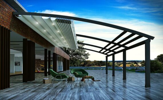 Eğimli pergola tente sistemleri